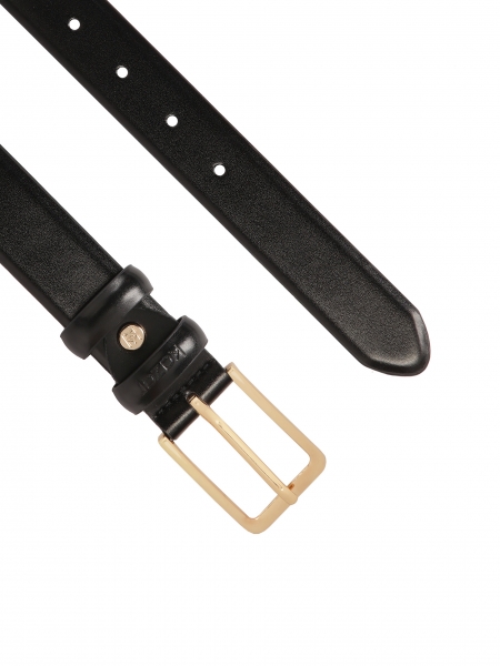 Klassischer schwarzer Gürtel mit goldener Schnalle GLORY
