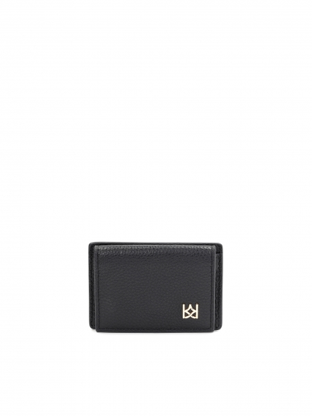 Kompaktes schwarzes Portemonnaie für Damen 