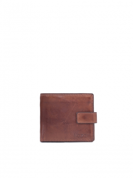 Braunes Leder Portemonnaie für Männer mit Schließe 