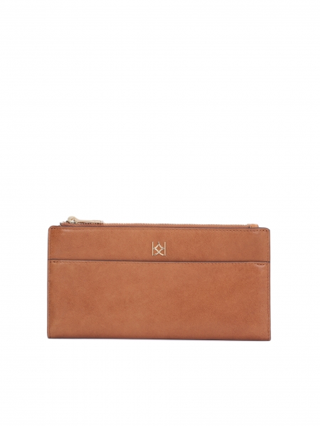 Brieftasche mit rechteckiger Öffnung aus Glattleder 