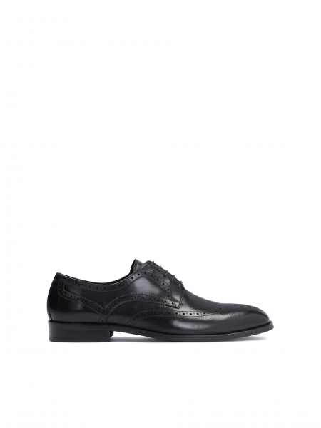 Schwarze luxuriöse Derby-Schuhe für Herren im Stil von Brogues NIKET