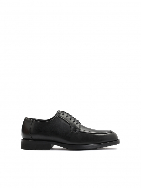 Herren Derby-Schuhe aus schwarzem Leder AYLER