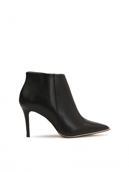 Klassische schwarze Stiletto-Stiefel mit niedrigem Schaft PARIS