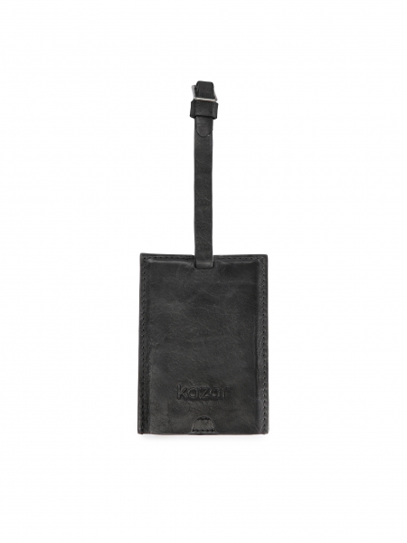 Gepäckanhänger aus schwarzem Leder UXIO