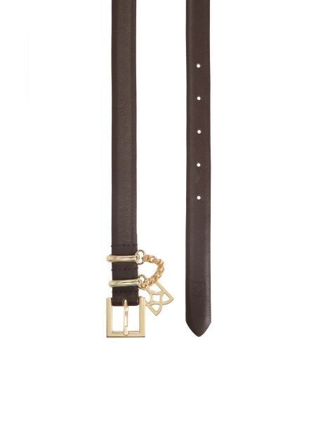 Brauner Gürtel mit Kette verziert CARROLL