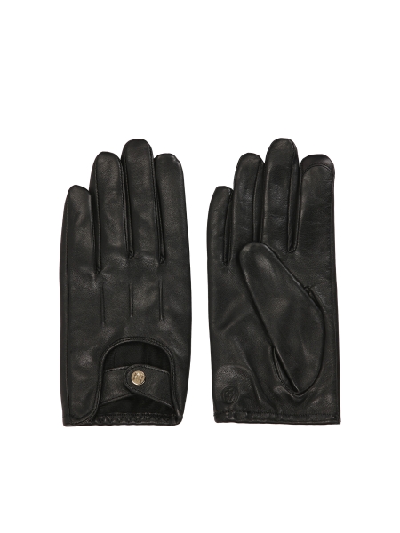 Schwarze Autohandschuhe aus weichem Leder  GALLIA