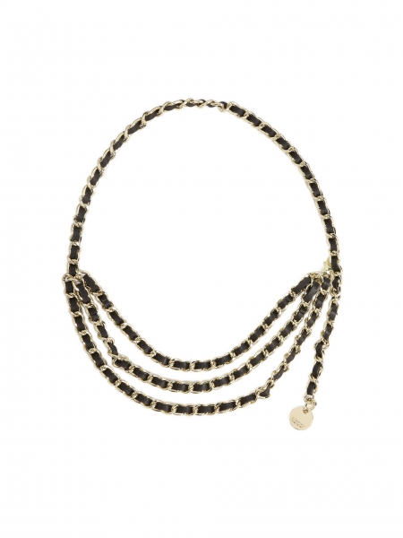 Dekorativer Gürtel aus Leder und Metall COLLINE