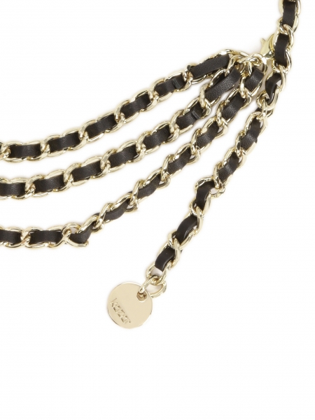 Dekorativer Gürtel aus Leder und Metall COLLINE