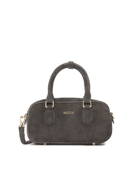 Kleine Bowlingtasche aus Wildleder mit abnehmbarem Riemen WERO