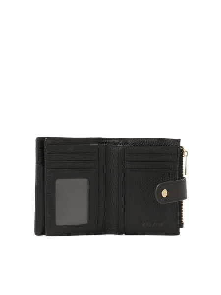 Schwarzes Flachleder Portemonnaie EMRYN