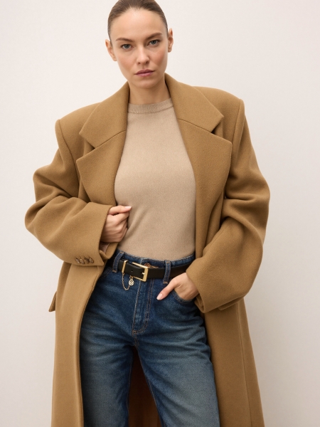 Klassischer Ledergürtel in tiefem Schwarz LARIA