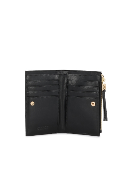 Schwarzes Portemonnaie aus geprägtem Leder für Damen THALIA