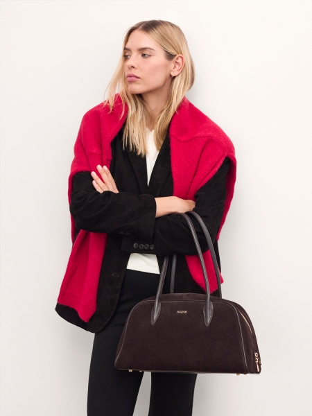 Braune Wildlederhandtasche KYLE