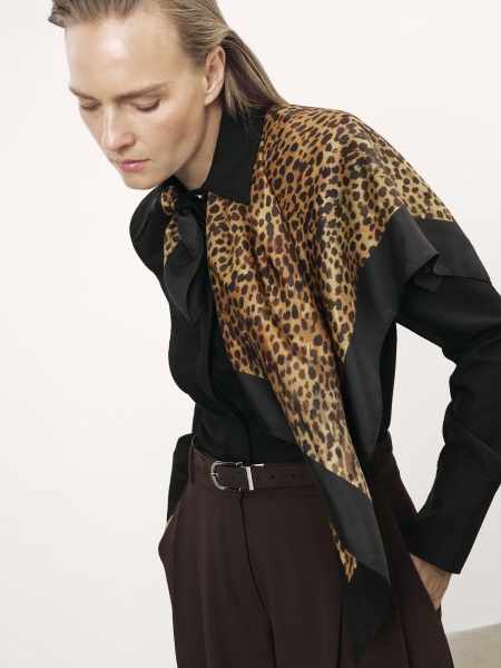 Brauner doppelseitiger Gürtel aus zwei Lederarten KEMENA