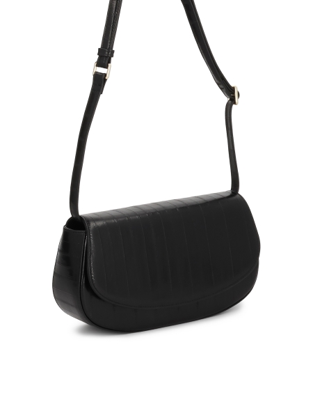 Schwarze steife Handtasche mit einem einzigartigen Muster NALYA