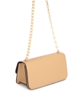 Beigefarbene Ledertasche an einer eleganten Kette NADIE