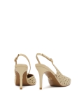 Cremefarbene Slingback-Pumps mit durchbrochenem Muster BASILIA