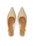 Cremefarbene Slingback-Pumps mit durchbrochenem Muster BASILIA