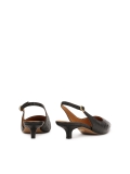 Schwarze Slingback-Pumps aus geprägtem Leder IRIA