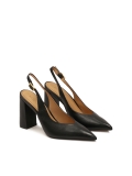 Schwarze Slingback-Pumps mit breitem Absatz BLUEBELL