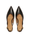 Schwarze Slingback-Pumps mit breitem Absatz BLUEBELL