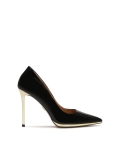 Schwarze Lacklederpumps mit goldenem Absatz ARICIA