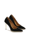 Schwarze Lacklederpumps mit goldenem Absatz ARICIA