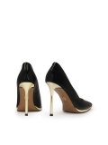 Schwarze Lacklederpumps mit goldenem Absatz ARICIA
