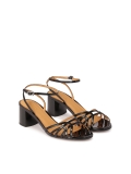 Schwarze Sandalen aus Lackleder mit dünnen Riemen ANGELA
