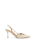 Gestreifte Slingback-Pumps aus Leder YSABEL