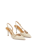 Gestreifte Slingback-Pumps aus Leder YSABEL