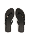 Schwarze Lackleder-Flip-Flops SUN