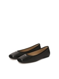 Schwarze Lederballerinas mit abgeschrägter Nase KS GABY