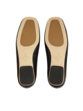 Schwarze Lederballerinas mit abgeschrägter Nase KS GABY
