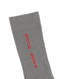 Graue gerippte Socken mit gesticktem Logo KS LUCIENNE
