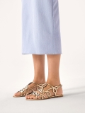 Goldene Sandalen mit feinem Muster EMILY