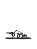 Schwarze Sandalen mit flacher Sohle  EMILY