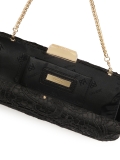 Schwarze Clutch-Bag mit Spitze im venezianischen Stil LORRAINE