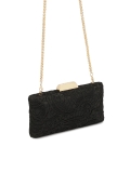 Elegante schwarze Clutch-Tasche aus Guipure CARI