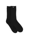 Schwarze gerippte Socken aus Bambus MADENA