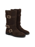 Hohe braune Biker-Stiefel PELAGIE