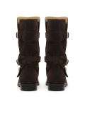 Hohe braune Biker-Stiefel PELAGIE