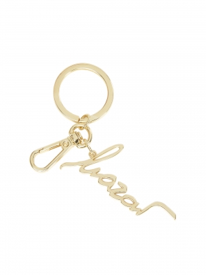 Goldener Schlüsselring mit Karabinerhaken und Anhänger 