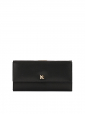 Klassische Brieftasche aus schwarzem Leder