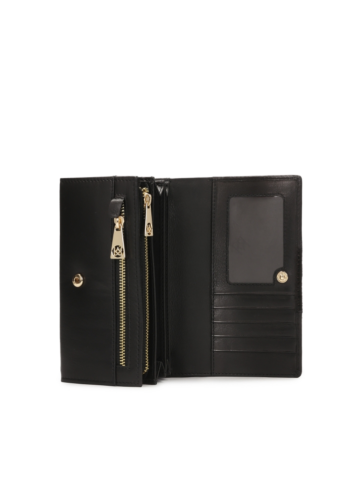 Schwarzes Lederetui mit Naturborsten SANTI