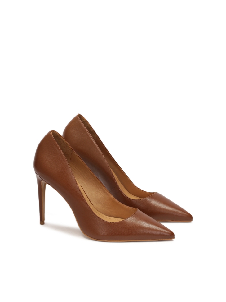 Braune klassische Pumps mit spitzen Zehen NEW LUCIANA