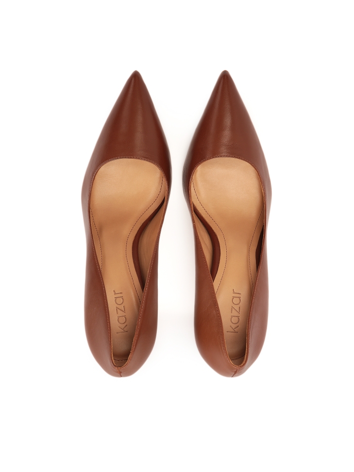 Braune klassische Pumps mit spitzen Zehen NEW LUCIANA