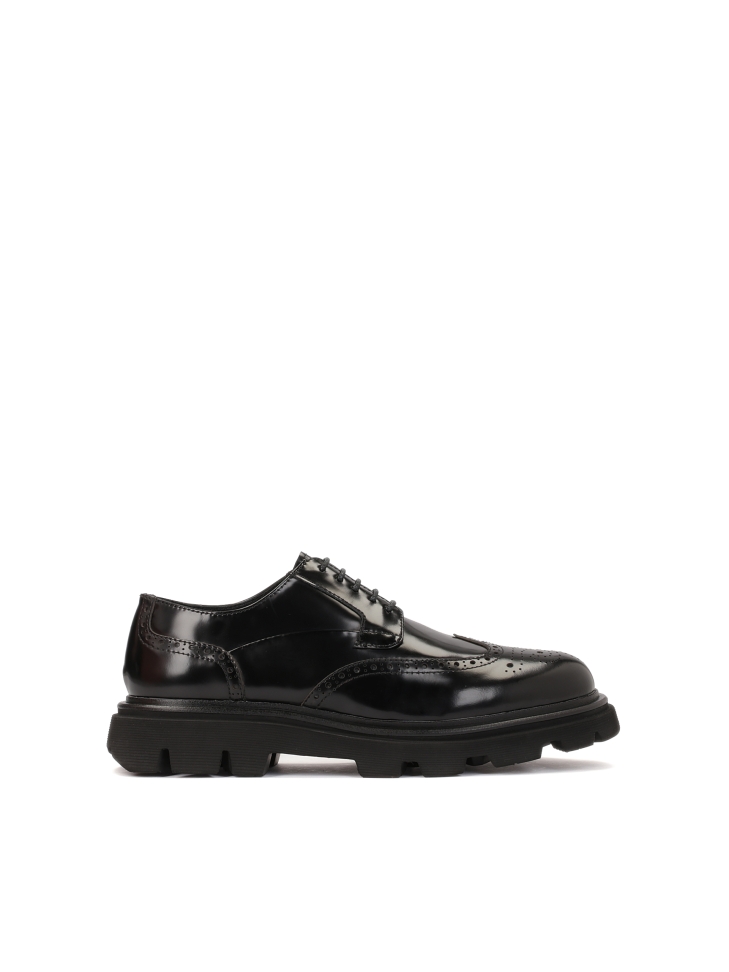 Schwarze Leder Brogues Freizeitschuhe GRAYDEN