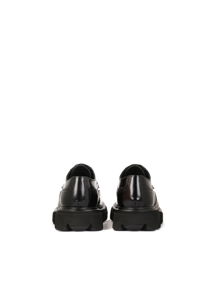 Schwarze Leder Brogues Freizeitschuhe GRAYDEN