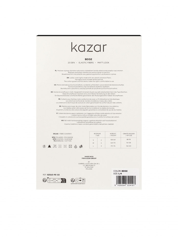 Beige matte Strumpfhose 20 DEN NETTIE